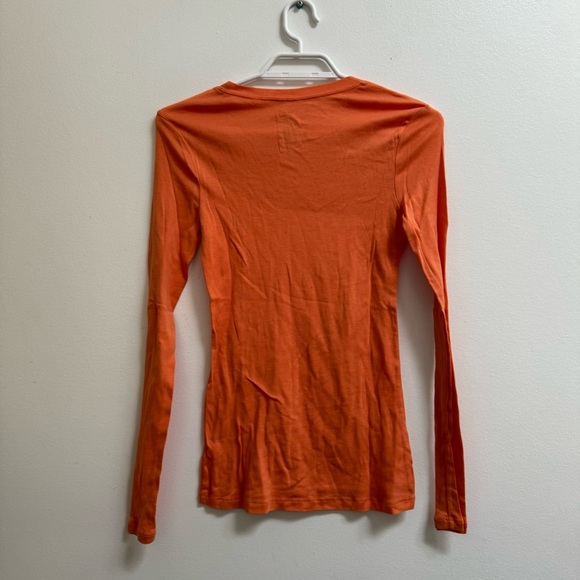 Old Navy Long Sleeve Cotton T-shirt Orange S - Picture 4 of 4